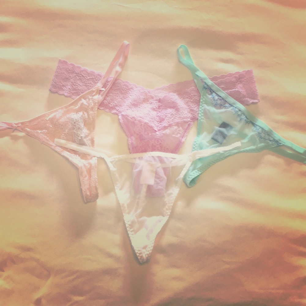 4 Victoria’s Secret Thongs New w/o Tags. One Size